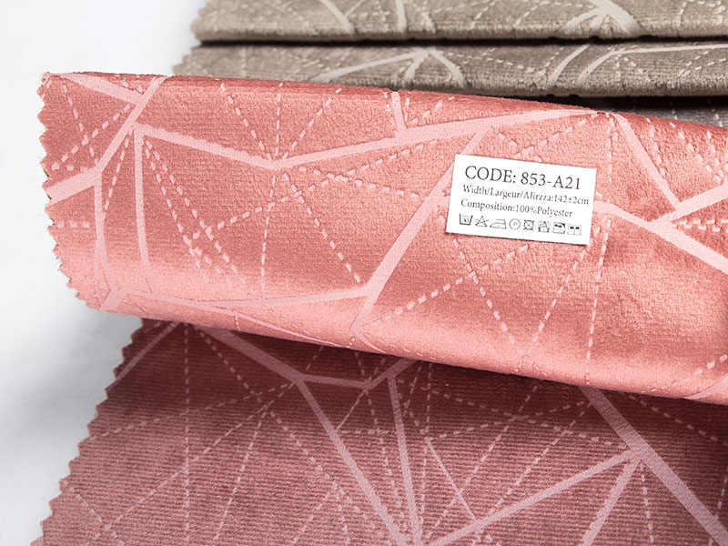 Kain Jacquard Dyed Benang dengan Stamping Foil Velvet